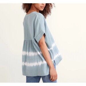 Madewell Women's Tie-Dye Lightspun Lakeline Popover Shirt Sz L Oversized